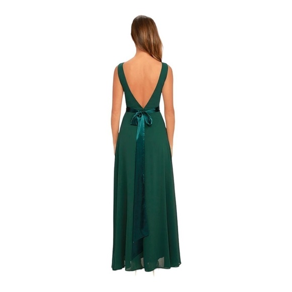 Lulu’s That Special Something Forest Green Maxi Dress Size Medium - Picture 4 of 6